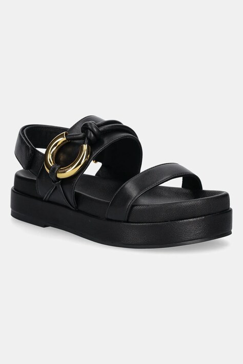Coccinelle sandale de piele femei, culoarea negru, cu platforma, E4 SGH 18 01 01 001
