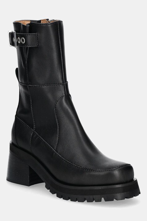 GANNI stivaletti alla caviglia Feminine Buckle Platform Boot donna colore nero  S2784