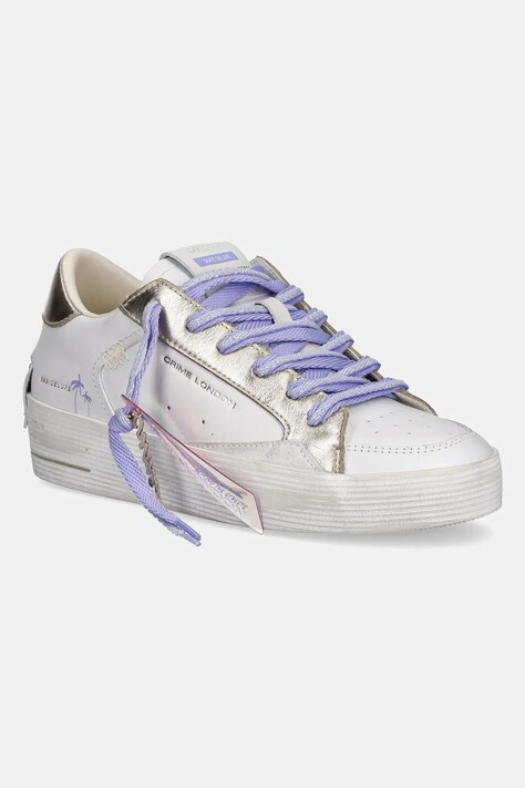 Crime London sneakers din piele DELUXE HEEL femei, culoarea alb, 20134PP7
