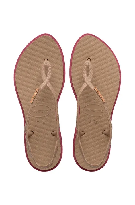 Havaianas sandały LUNA POINT damskie kolor brązowy 4149921.3581