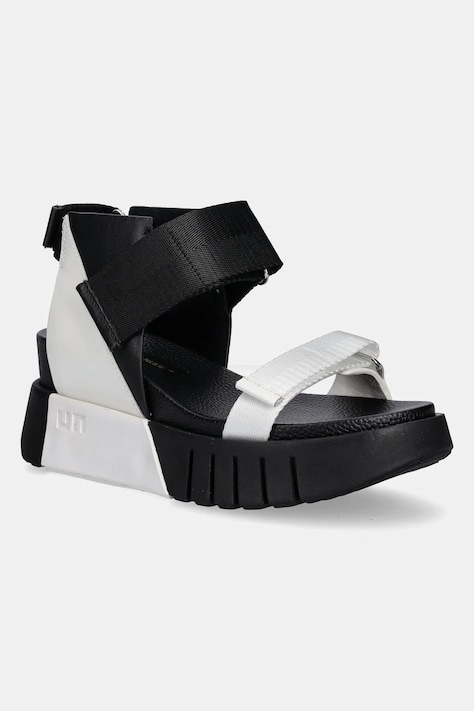 United Nude Sandały skórzane Delta Run damskie kolor czarny na koturnie 10410597137119