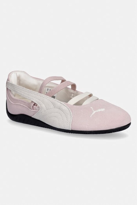 Puma baleriny zamszowe Speedcat Ballet kolor różowy 401287