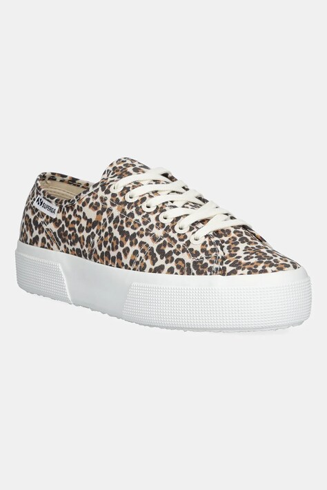 Tenisky Superga PLATFORM LEOPARD PRINT LE hnědá barva, S2137ZW