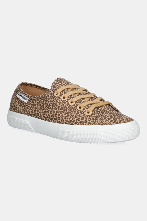 Superga teniși MICRO LEOPARD PRINT LEGGE culoarea maro, S6135MW