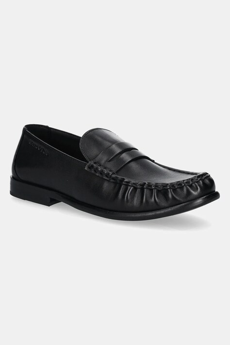 Marc O'Polo mocasini de piele FIONA 1A femei, culoarea negru, cu toc plat, 50118633201134