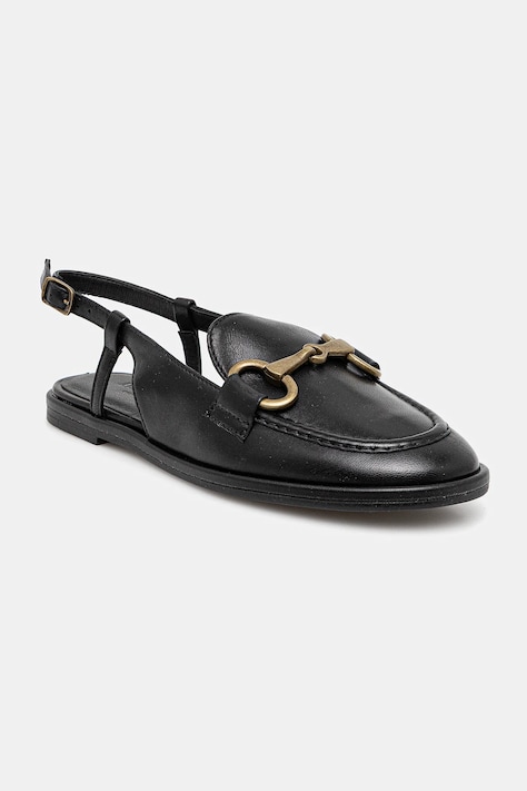 Marc O'Polo balerini de piele ALVA 6A culoarea negru, cu toc deschis, 50217241101132