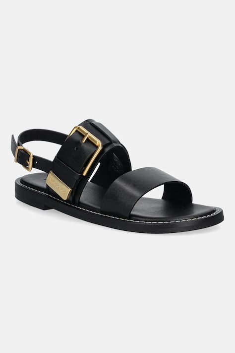 Marc O'Polo sandale de piele STINA 3A femei, culoarea negru, 50318691104100