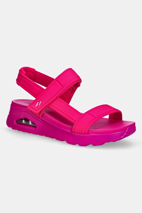 Skechers sandale UNO femei, culoarea roz, toc pana, 119814