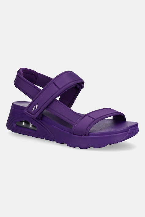 Skechers sandały UNO damskie kolor fioletowy na koturnie 119814
