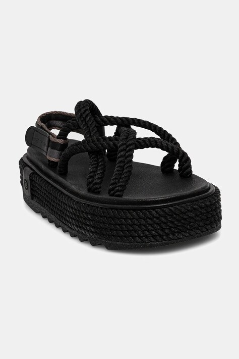 Bohonomad sandale Bodrum femei, culoarea negru, cu platforma, BOD.0020.CPS
