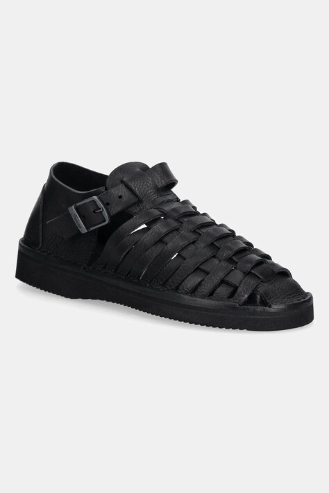 Δερμάτινα σανδάλια Fracap Sandals χρώμα: μαύρο, D025