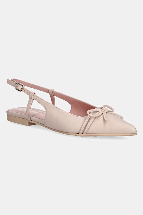 Кожаные балетки Pretty Ballerinas Yvette цвет бежевый открытая пятка 52144_B