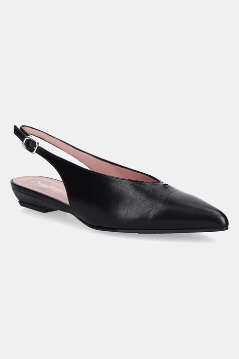 Pretty Ballerinas balerini de piele Kamala culoarea negru, cu toc deschis, 52178_A