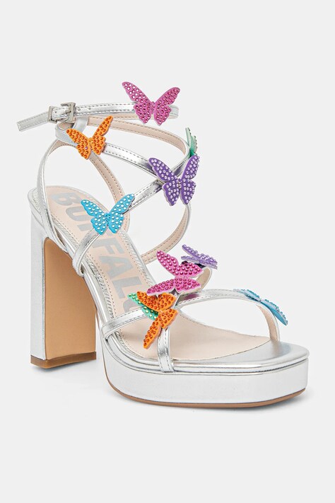 Buffalo sandale June Mss Butterfly Glam culoarea argintiu, 1291615-SLV