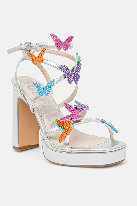 Buffalo sandale June Mss Butterfly Glam culoarea argintiu, 1291615-SLV