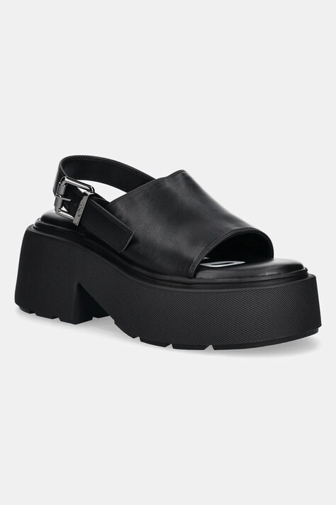Buffalo sandale Vicious Mule Sandal femei, culoarea negru, cu platforma, 1602265-BLK