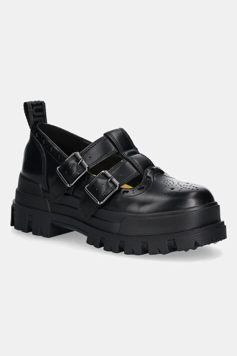 Buffalo mocasini Aspha Jane Heart femei, culoarea negru, cu platforma, 1620031-BLK