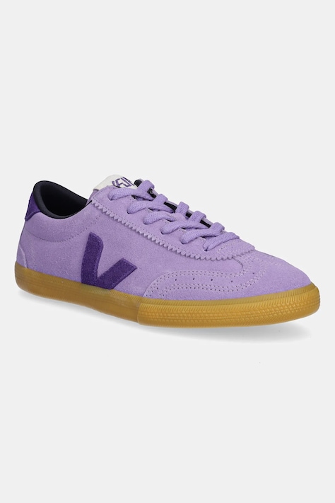 Veja sneakers din piele intoarsă Volley femei, culoarea violet, VO0320513A