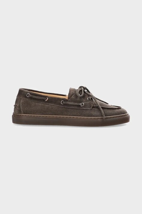 Kožené mokasíny Copenhagen Suede off dámske, čierna farba, na plochom podpätku, CPH160