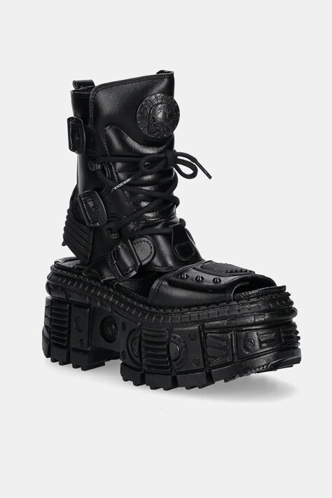 Sandali New Rock METALLIC ženski, črna barva, M-BIOS107-V3