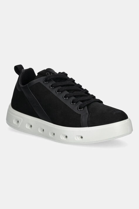 Ecco sneakers din piele intoarsă Street femei, culoarea negru, 209753-51052