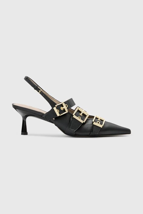 AllSaints stilettos de piele Vivian Slingback culoarea negru, W001FC