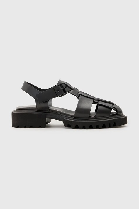 AllSaints sandale de piele Tess Sandal femei, culoarea negru, W041FC