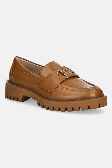 Liu Jo mocasini de piele CORA 12 femei, culoarea maro, cu platforma, SA5047P0102S1853