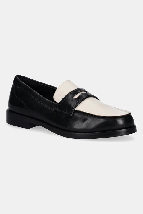 Clarks Originals leather shoes Straven Edge women's black color 26181270