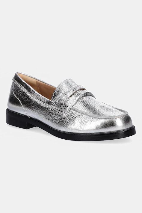 Δερμάτινα μοκασίνια Clarks Originals Straven Edge χρώμα: ασημί, 26181275