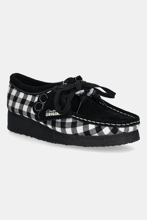 Clarks Originals półbuty Wallabee damskie kolor beżowy na płaskim obcasie 26180672