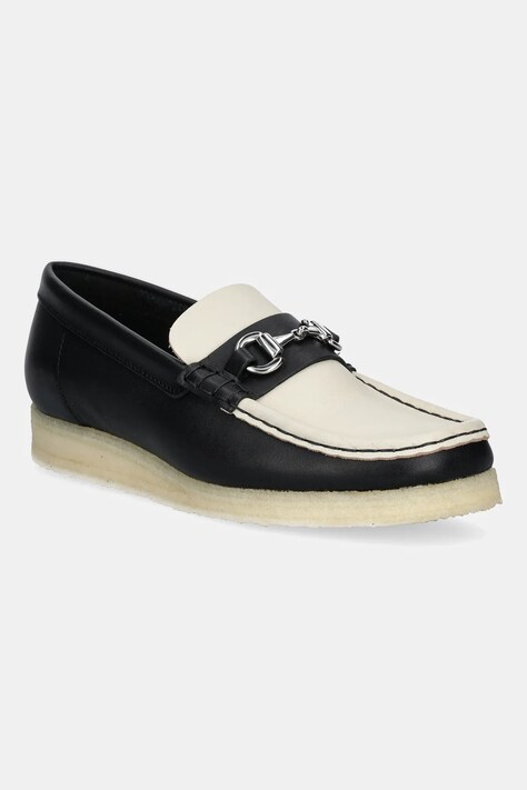Clarks Originals leather loafers Wallabee Loafer HBIT women's black color 26181122