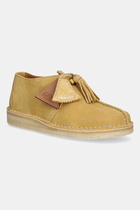 Σουέτ κλειστά παπούτσια Clarks Originals Desert Trek χρώμα: κίτρινο, 26181142