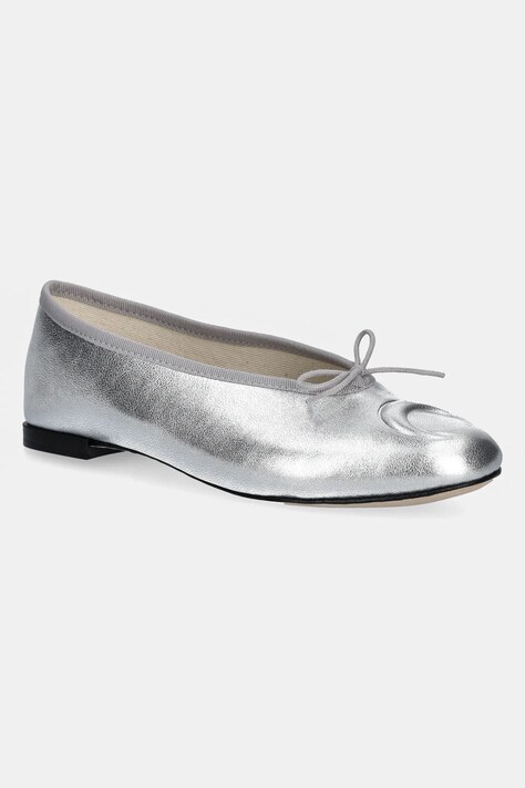 Marine Serre ballerine in pelle Lilouh Soft Nappa MS x Repetto colore argento WFW053A.RLEA0032