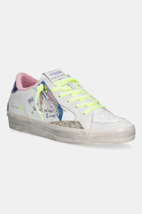 Kožené sneakers boty Crime London SK8 DELUXE bílá barva, 20101PP7