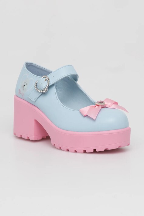 Koi Footwear czółenka Tira Mary Janes Poodle Princess kolor niebieski na słupku ND74