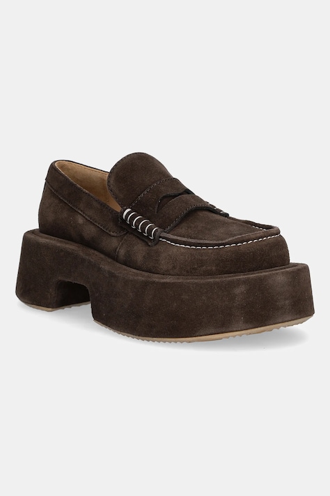 Semišové mokasíny JW Anderson Platform Moccasin hnedá farba, na platforme, FW0169.LA0240.600