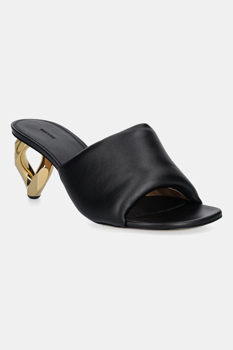 JW Anderson leather sliders Chain Heel Open Mule women's brown color SN0076.LA0161.999