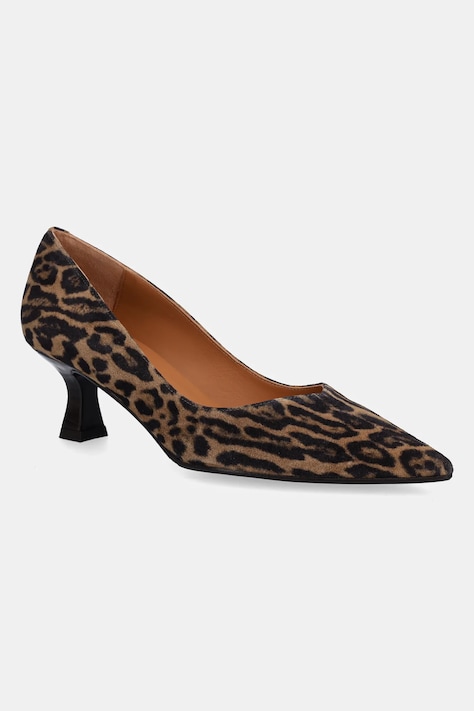 Billi Bi tocuri din piele intoarsa Leopardo culoarea maro, A8087