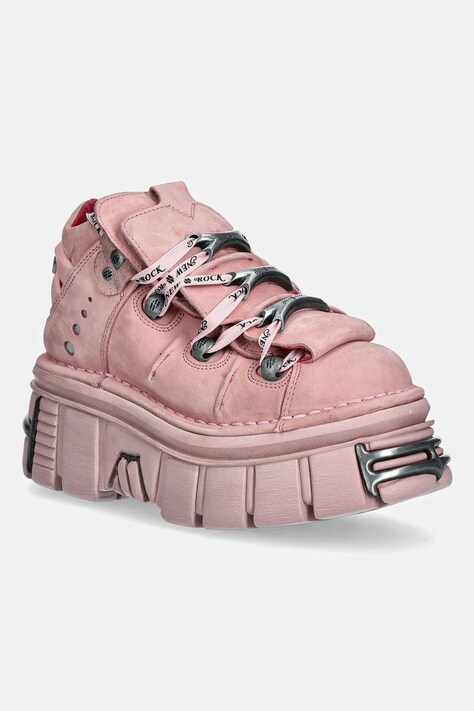 New Rock sneakers din piele întoarsă Nobuk Rosa, Tower Rosa C73 E14 Acero culoarea roz, M-106-C158