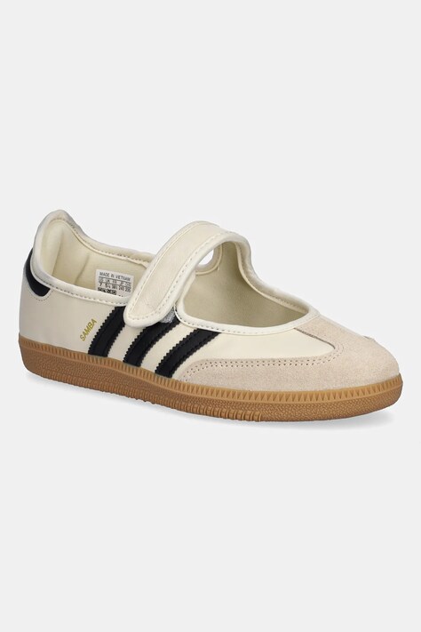 Шкіряні балетки adidas Originals Samba Jane W колір бежевий  JR7338