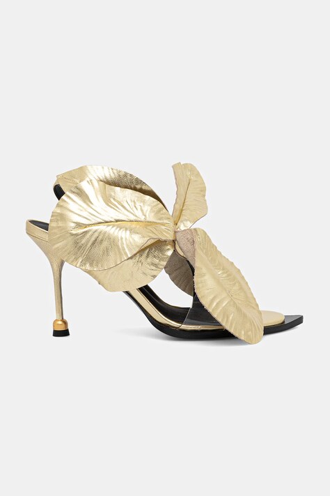 Кожаные сандалии Vanda Novak Daisy Platinum Gold цвет золотой
