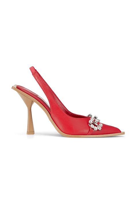 GOD SAVE QUEENS stilettos de piele CHERRY LADY MULES culoarea rosu, GSQ-132-410-RD