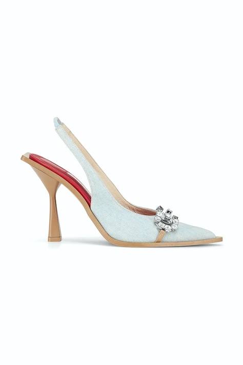 Γόβες GOD SAVE QUEENS DREAM DENIM MULES χρώμα: μπλε, GSQ-128-410-BK