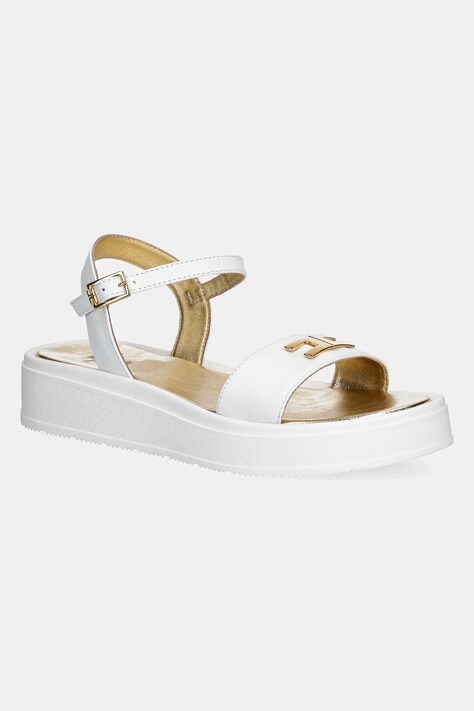 Elisabetta Franchi sandały skórzane dziecięce kolor biały F4A2-E0295