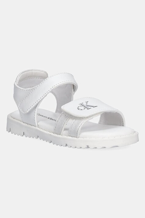 Calvin Klein Jeans sandale copii culoarea alb, V1A2-82039