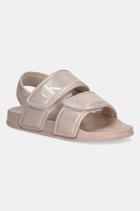 Calvin Klein Jeans sandale copii culoarea bej, V1A2-82062