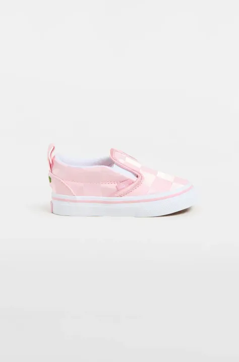 Παιδικά πάνινα παπούτσια Vans Slip-On V χρώμα: ροζ, VN000D0TY3K1