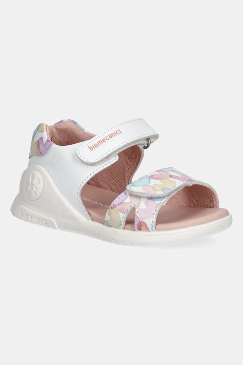 Παιδικά δερμάτινα σανδάλια Biomecanics χρώμα: άσπρο, 252141