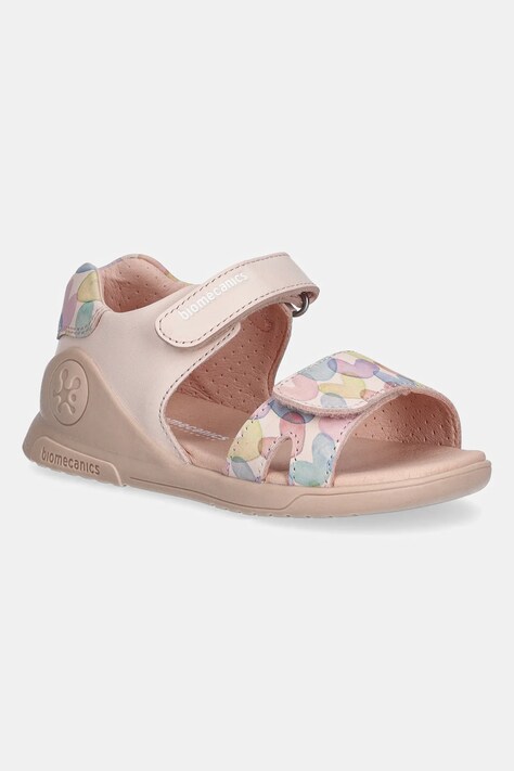 Biomecanics sandale din piele pentru copii culoarea roz, 252141